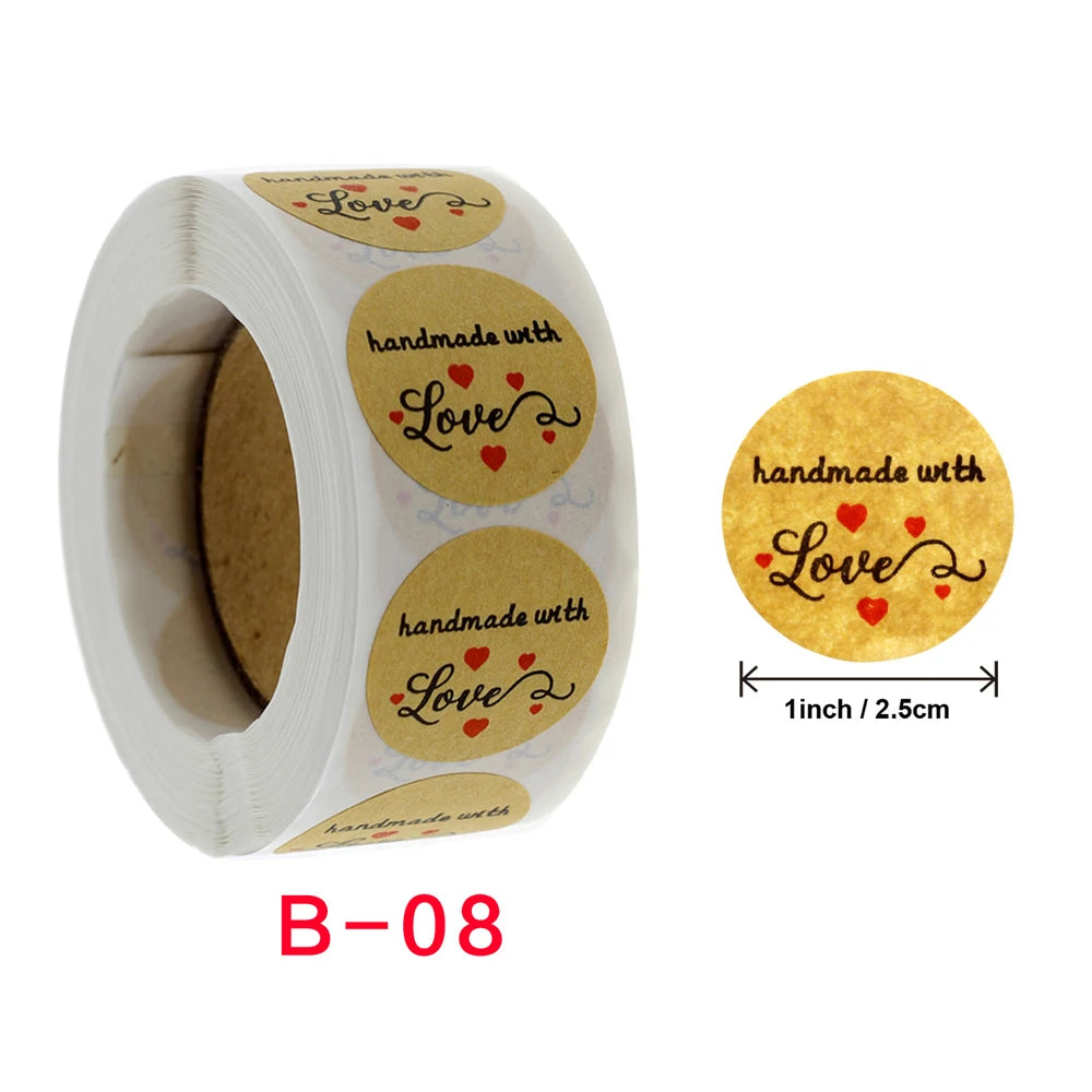1 Roll 500 'Thank You' Adhesive Sticker Foil for Packaging Labels Showing Appreciation for Small Businesses Household Products