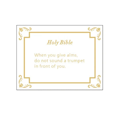 Christian New Testament When You Give Alms Acrylic Bible Reading Card As Gift Card for
