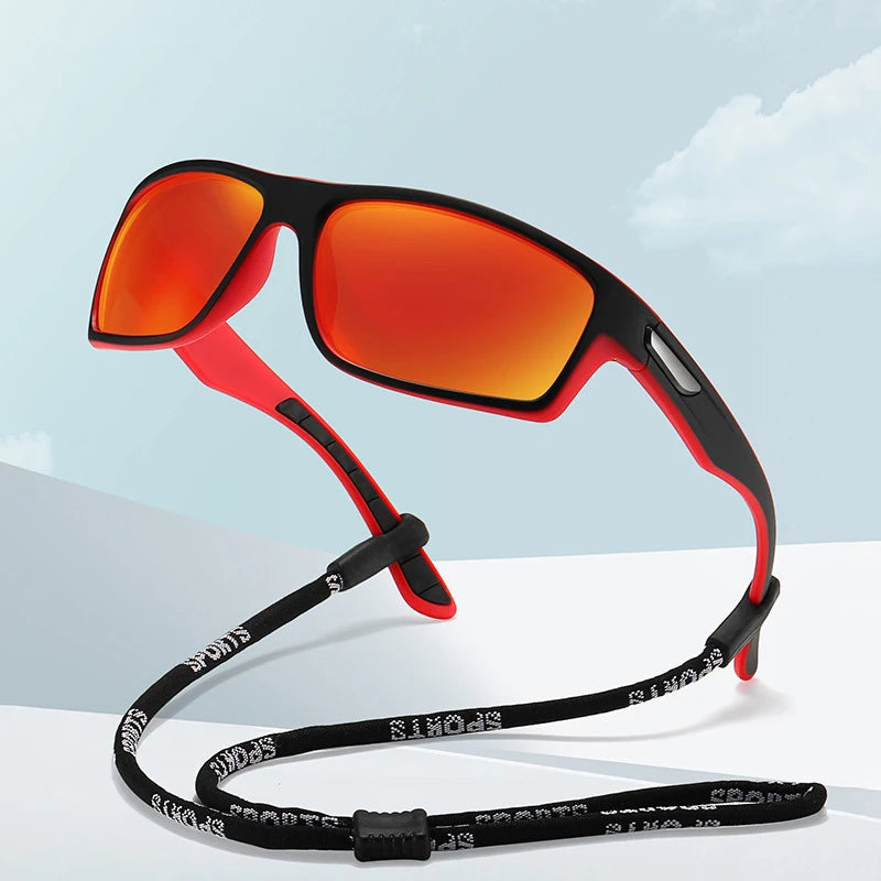 FSK-A3046 Male PC Frame Carbon Fiber Sun Glasses Fishing Running Cycling Driving Night Vision Sports Polarized Sunglasses Men