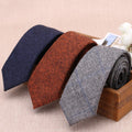 Men's 6cm Jacquard Woven Jacquard Wool Necktie Solid Colors Cashmere Wedding Tie in Red Brown Green Gray Fashion