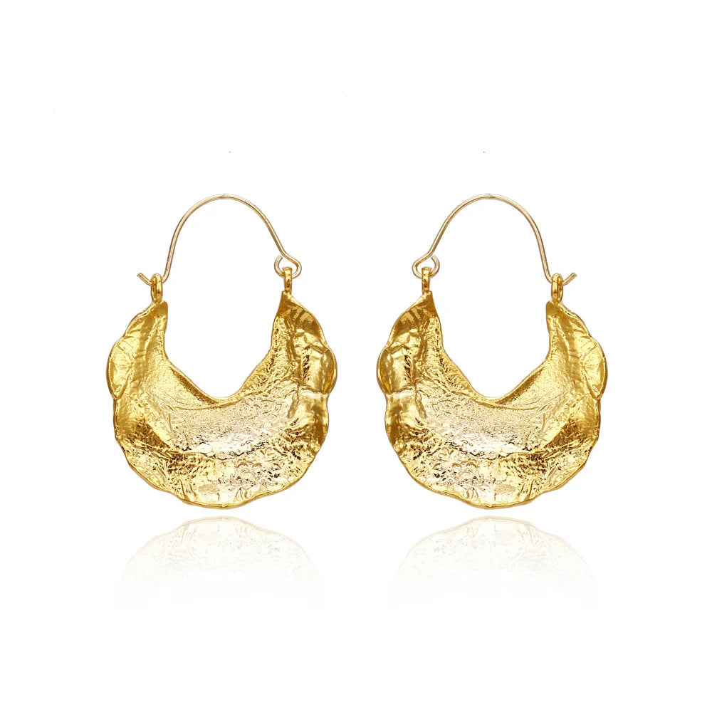 Vintage Hoop Earrings Punk Water Drop Heavy Metal Alloy Earrings Jewelry for Women