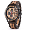 Auto Date Chronograph Men's Wood Watch Sapphire Crystal Pointer Dial Luxury Round 44MM 1pcs