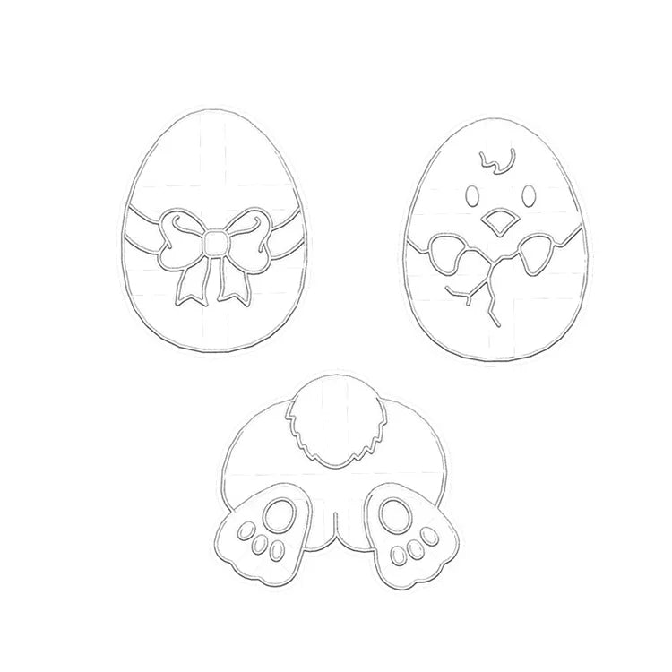 Hot Selling Cartoon Egg Cookie Cutter 3D Fondant Cake Decoration Biscuit Embossed Mould For Baking Tool