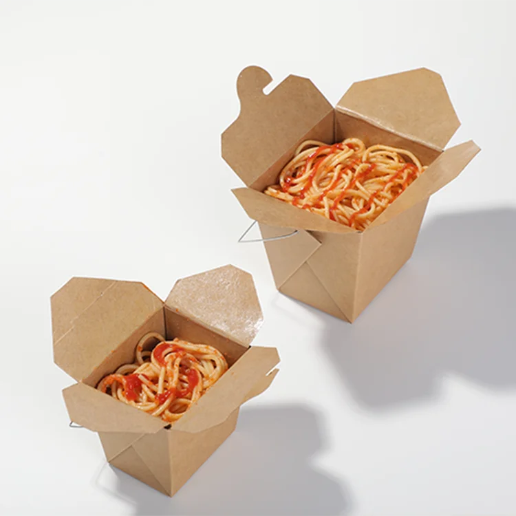 Hot Sale Custom Printed Logo Noodles Takeaway Boxes Disposable Noodles Box & Kraft Paper Noodle Box