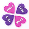 Custom Brand Logo Emboss Smile and Love Eco-friendly 3D PVC Rubber Silicone Patch Label for  Clothing Shoes