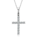 Dropshipping Fine Jewelry Christian Jewelry White Gold 925 Sterling Silver Bling VVS Moissanite Diamond Cross Pendant Necklace