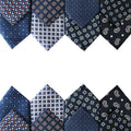 Luxury Mens Ties Dark Blue Neck Ties for Men Paisley Plaid Jacquard Necktie Business Suits Accessories Wedding Slim Gravatas
