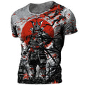 Fitspi Japanese Samurai T-shirt 3d Print Short Sleeve Tops Tees Casual Men's T Shirt Oversized Vintage Men's Clothing
