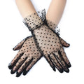 MIO New Bride Wedding Accessories Mittens Women Sexy Polka Dot Lace Gloves Breathable Elegant Vintage Gauze Short Wrist Gloves
