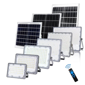 KCD Outdoor DC IP67 Refletor Cheap Economic Commercial Aluminium Lamp Body High Class 100w 200w 300w Solar LED Flood Light