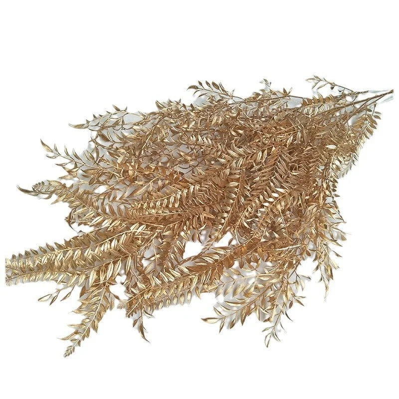 Gold Series Wedding Decoration Display Wholesale Artificial Flowers Simulated Plant Bouquet Fake Flower Mist Maple Leaf Phoenix