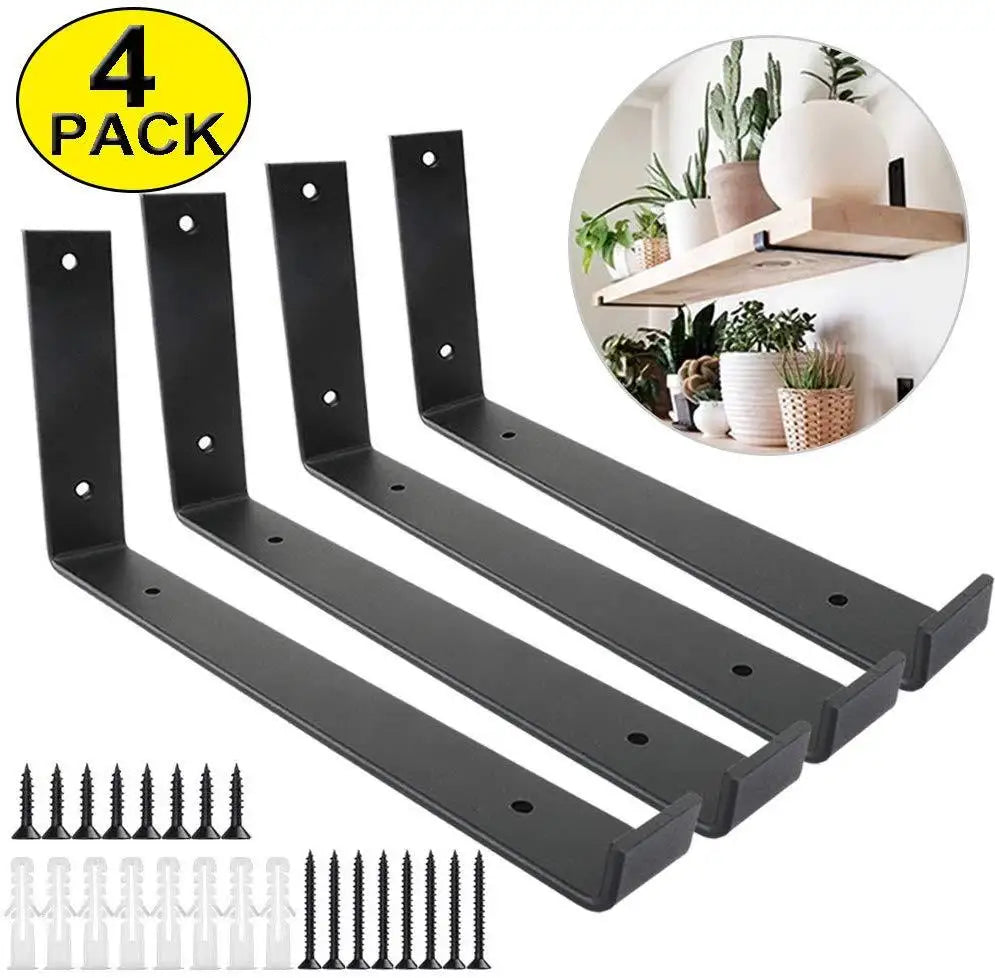 Shelves Brackets DIY Custom Wholesale Hook L Support Cast Iron Steel Wall Mounted Heavy Duty Floating Metal Shelf Brackets