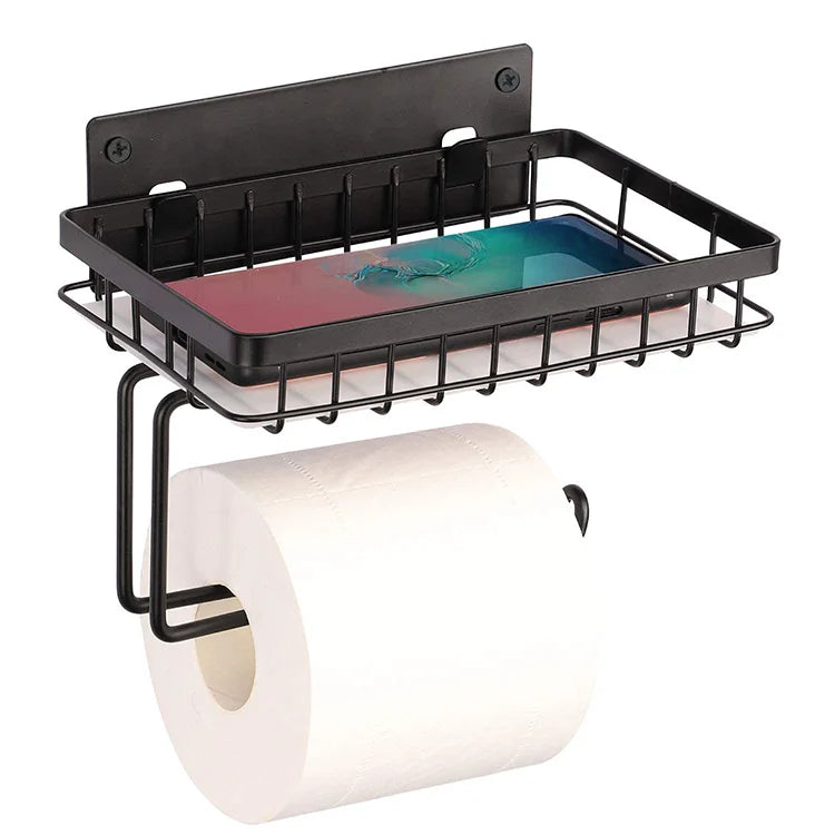 New Design Modern Black Bathroom Toilet Classy Wall Mounting Metal Tissue Paper Holder