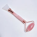 Huiying Wholesale Double Facial Gem Rollers 100% Natural Stone Certified For Skincare Rose Quartz Gem Roller With Brush Head