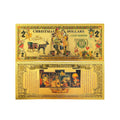 Custom Christmas Souvenir Gift Ticket Polymer Bank Notes Gold Foil Plated Banknote