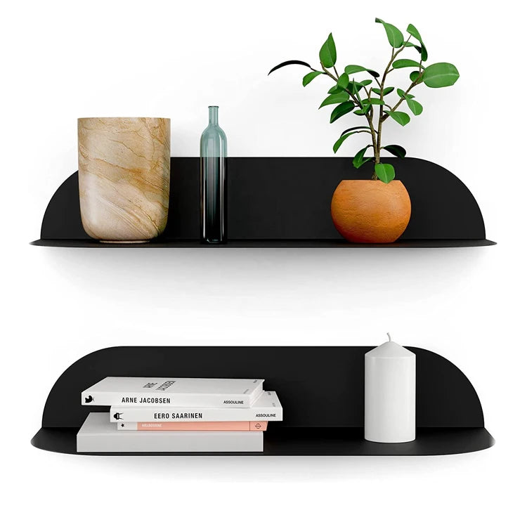 Custom Wall Shelf Metal Aluminum Stainless Steel Iron Laser Cut Hanging Display Metal Floating Shelves for Home Decor