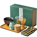 Hot Selling Cross-Border Wholesale Japanese Tea Whisk Matcha Tool Gift Box Ceramic Matcha Set