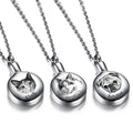Stainless Steel Circular Bone Ash Necklace Pet Pendant Customized DIY Photo avatar for Women and Men's Jewelry