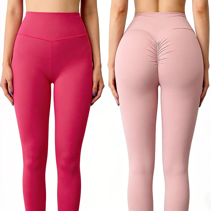 Women's V-Waist Scrunch Butt Yoga Leggings High Waisted Butt Lifting Workout Pants for Gym Moisture Wicking Yoga Leggings
