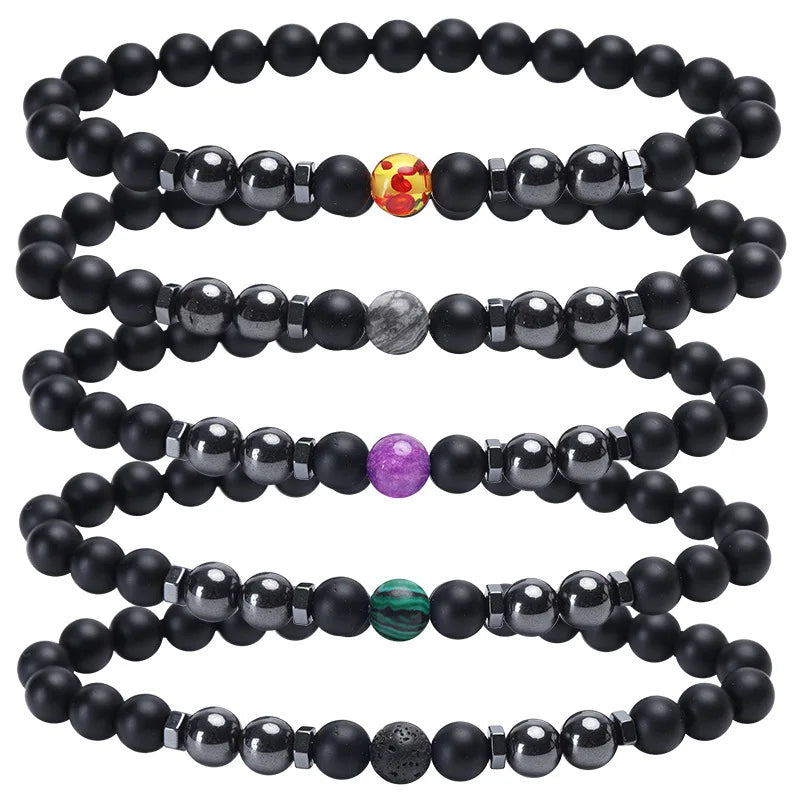 2022 Anti Swelling Slimming Anklet Lymphatic Drainage Magnetic Black Hematite Stone Beads Anklet