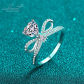 S925 Silver 1 Carat Excellent Cut Pass Diamond Test D Color Heart Moissanite Crown Wedding Ring with GRA Certificate Jewelry