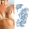 BXTAT Semi-Permanent Blue Genipa Juice Tattoos GZ301to306 Mandala Geometric Pattern Cross Wings Triangle Flower Design Temporary