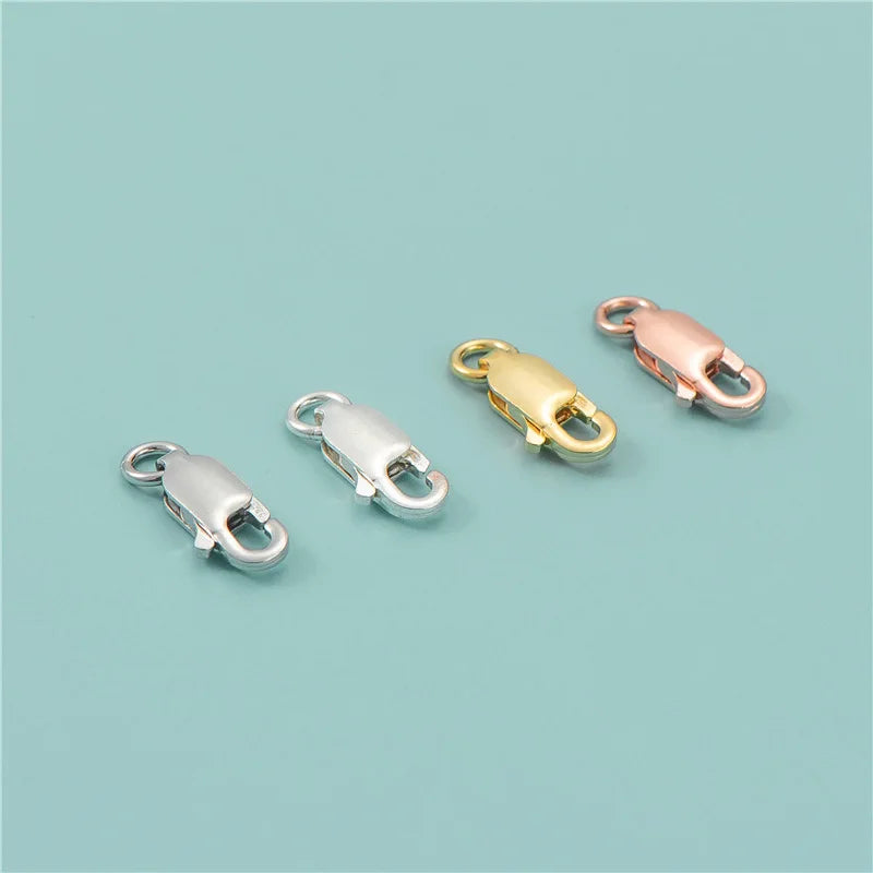 8mm 10mm 12mm Real 925 Silver Carabiner Hook Lobster Clasp for Necklace & Bracelet Chain Diy Fashion Jewelry Findings