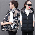 M-4XL Hooded Cotton Vest on Both Sides Women's Short New Large Thickened Vest Women's Winter Waistcoat