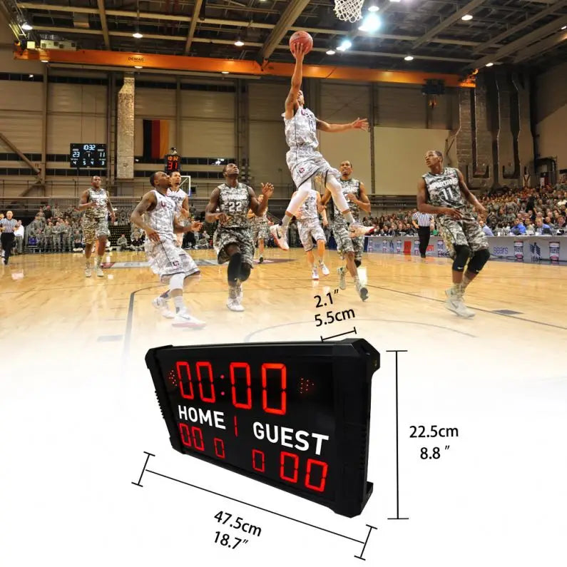 Factory Direct 11 Digit Red Digital Electronic Portable Scoreboard Indoor Basketball Court Led Scoreboard with 24s Shot Clock