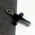 Obsidian Necklace Cross Pendant Bulk Beautiful Cross Pendant Jewelry for Girls & Boys Gift Craft DIY Wholesale Nature Black