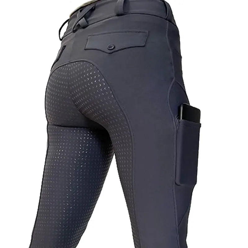 High Performance Girls Equestrian Pants Silicone Breeches Children Horse Riding Jodphurs Apparel Gray