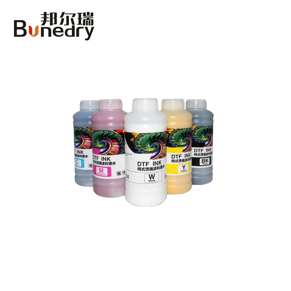 Bonedry White DTF Ink Water Based 1000ml PET Film Pigment Ink for 4720 5113 XP600 DTF Printer High Concentration Fast Drying
