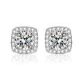 Wholesale Custom VVS Square Moissanite Stud Earrings 925 Sterling Silver Fine Jewelry Women Daily Gift Wholesale Stud Earrings