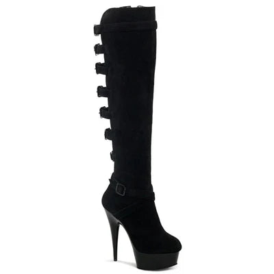 Black Fine Heel Suede Thick Bottom 15cm Nightclub Platform Strip Dance Steel Pipe High-heeled Boots