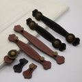 Nordic Originality Contracted Wardrobe Leather Handle Cabinet Brown Leather Strap Leather Handle