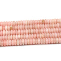 Heishi Spacer Rondelle Gemstone Beads Strand Chinese Pink Opal Abacus Rondel Disc for Necklaces Making 2x6mm