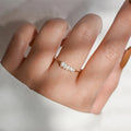 Minimalist Handmade 18K Gold Plated Stainless Steel Ring for Women Engaging Real Pearl Ring