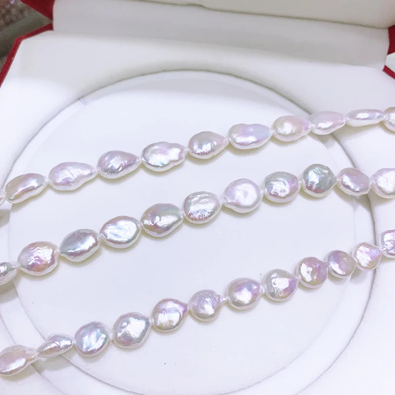Freshwater Baroque Shape Natural Loose Pearls AAA Grade 10-13mm White Drilled for Jewelry Making NGTC Certified China Muses