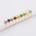 QS380R Wholesale 925 Sterling Silver Malachite Ring Adjustable Healing Crystal Gemstone Silver Ring