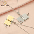 Love Letter Book Pendants Couple Necklaces Stainless Steel Lovers Jewelry Accept Customized