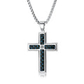Alin Wholesale Hot Selling Stainless Steel 361L Carbon Fiber Inside IPB Box Chains Cross Necklaces Jewelry for Men