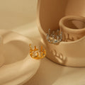 2024 Latest Models Stainless Steel 18K Gold Plated Waterproof Irregular Open Crown Rings for Women