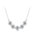 925 Sterling Silver Fashion Jewelry Necklaces 0.3ct Moissanite Necklace Electroplated Platinum Pendant Adjustable Necklace