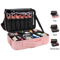 Relavel Large Capacity Make up Case Pink PU Leather Makeup Box Women Cosmetic Case Travel Makeup Bag