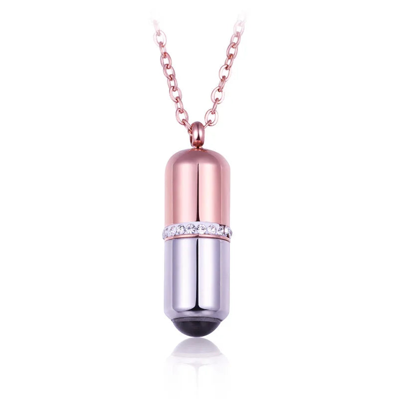 Openable Stainless Steel Collares Necklace with 100 Languages 'I Love You' Projection Rose Gold Crystal Choker for Gifts