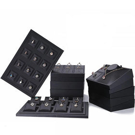 Jewelry Display Stand Set PU Leather Custom Earrings Necklace Bracelet Storage Jewelry Display Prop