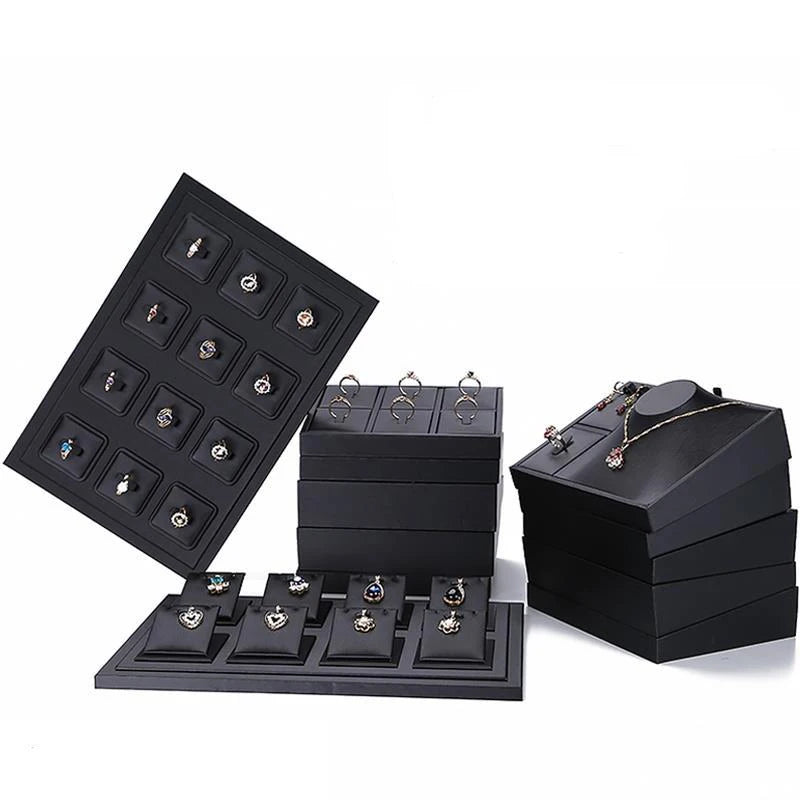 Jewelry Display Stand Set PU Leather Custom Earrings Necklace Bracelet Storage Jewelry Display Prop