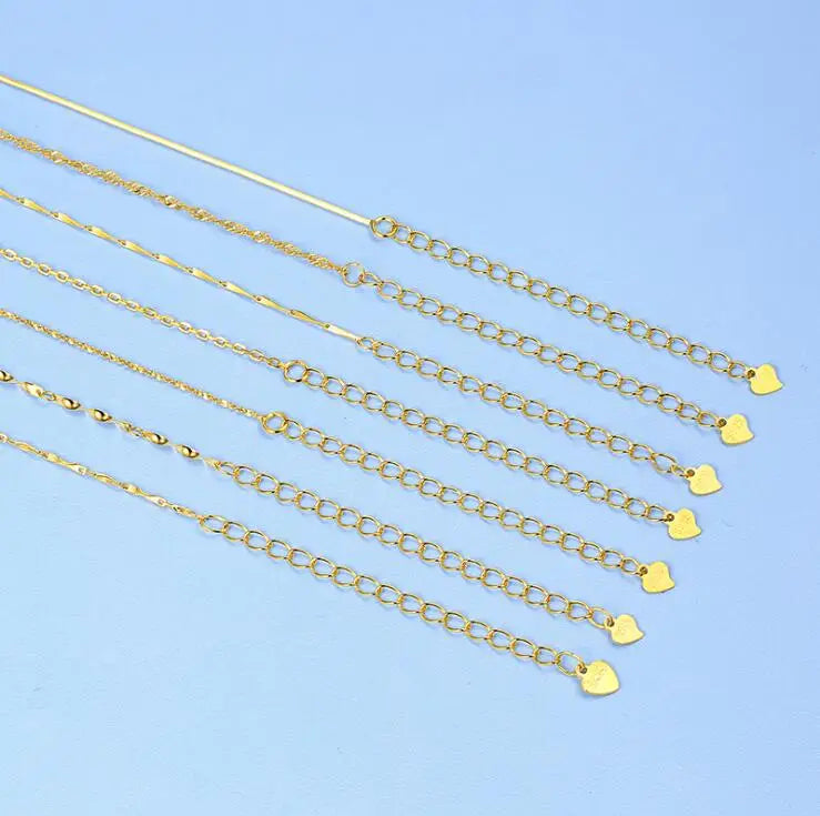 Rose Gold Plated Gold Plated Silver Chain Plus Extension Chain 925 Sterling Silver Chain Necklace