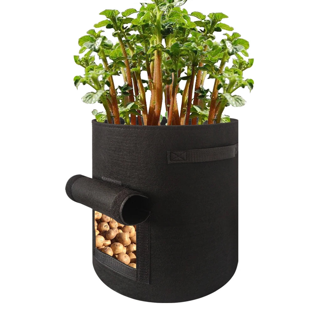 Potato Grow Bags 5 Gallon Felt Growing Containers with Handles&Access Flap for Vegetables Planting Bags  Planter