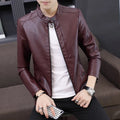 Men'S Leather Autumn and Winter Leisure Motorcycle Leather Men'S Jacket Clothing Warm Jacket Clothes